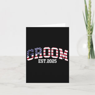 Groom Bride Est. 2025 Usa Flag Just Married Couple Card