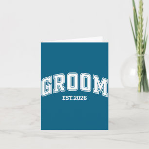 Groom bride est 2026 retro married couples wedding card