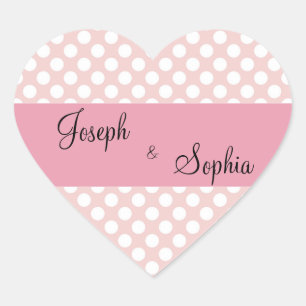 Groom & Bride Heart Shape Stickers