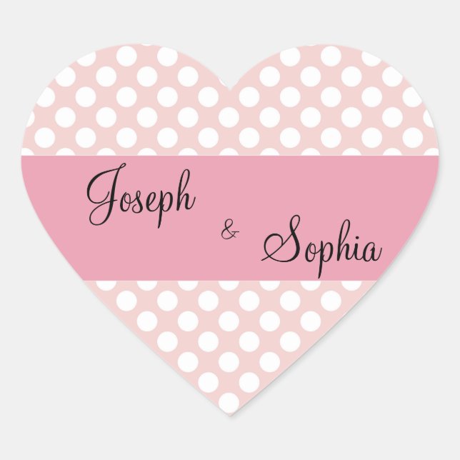 Groom & Bride Heart Shape Stickers (Front)
