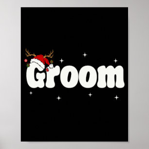 Groom Bride Santa Couples Christmas Outfits Xmas P Poster