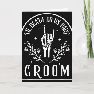 Groom Bride Skeleton Gothic Halloween Engagement W Card