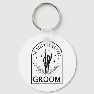 Groom Bride Skeleton Gothic Halloween Engagement W Key Ring