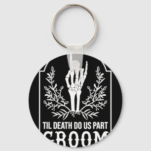 Groom Bride Skeleton Hand Couples Matching Wedding Key Ring