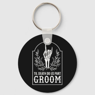 Groom Bride Skeleton Hand Couples Matching Wedding Key Ring