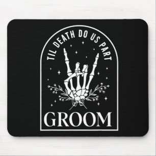 Groom Bride Skeleton Rock Hand Couples Wedding Hal Mouse Pad