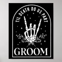 Groom Bride Skeleton Rock Hand Couples Wedding Hal
