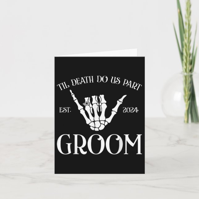 Groom Bride Til Death Do Us Party Est 2024 Hallowe Card (Front)