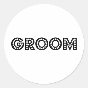 Groom Classic Round Sticker