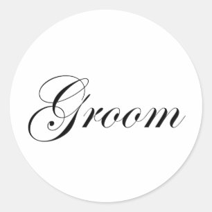 Groom Classic Round Sticker