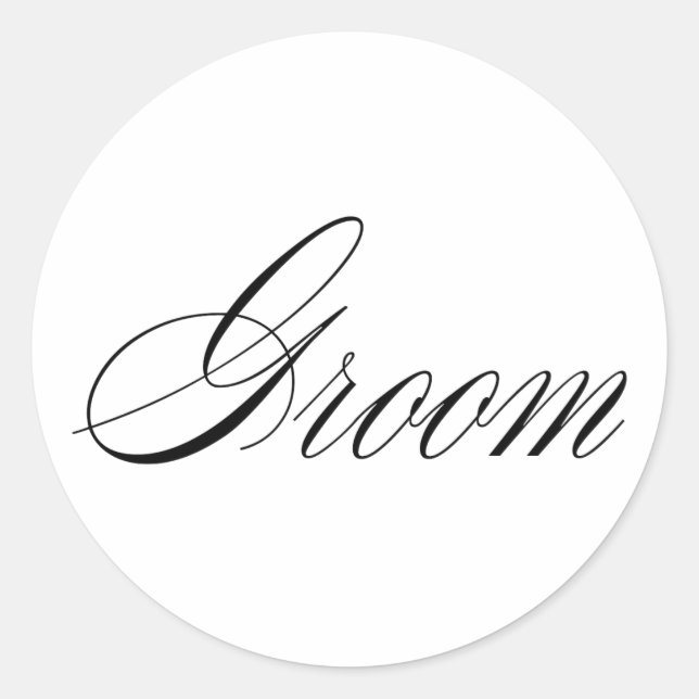 Groom Classic Round Sticker (Front)