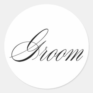 Groom Classic Round Sticker
