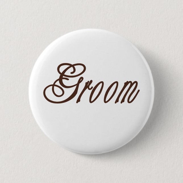 Groom Classy Browns 6 Cm Round Badge (Front)