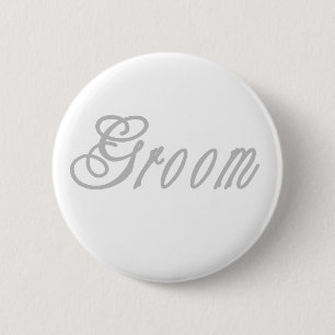 Groom Classy Greys 6 Cm Round Badge