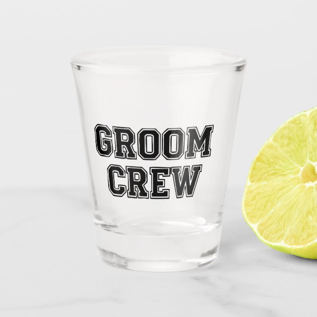 "Groom Crew" Bachelor Party Shot Glass (Front)