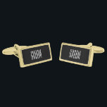 Groom Cufflinks<br><div class="desc">Groom cufflinks shown in gold plated and black onyx colour with white text. Customise this item and choose from more colours and styles or buy as is.</div>