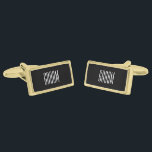Groom Cufflinks<br><div class="desc">Groom cufflinks shown in gold plated and black onyx colour with white text. Customise this item and choose from more colours and styles or buy as is.</div>