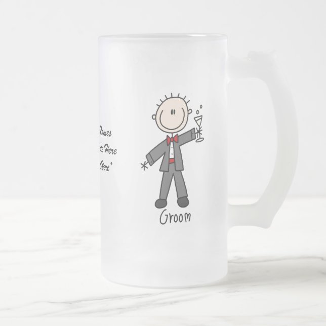 Groom Customisable Glass Mug (Right)