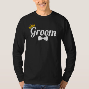 Groom Cute Engagement Matching Newlyweds Bachelor  T-Shirt