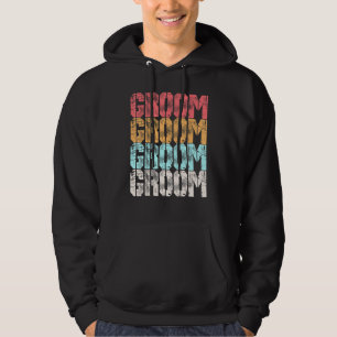 Groom Cute Retro Engagement Wedding Bachelor Party Hoodie