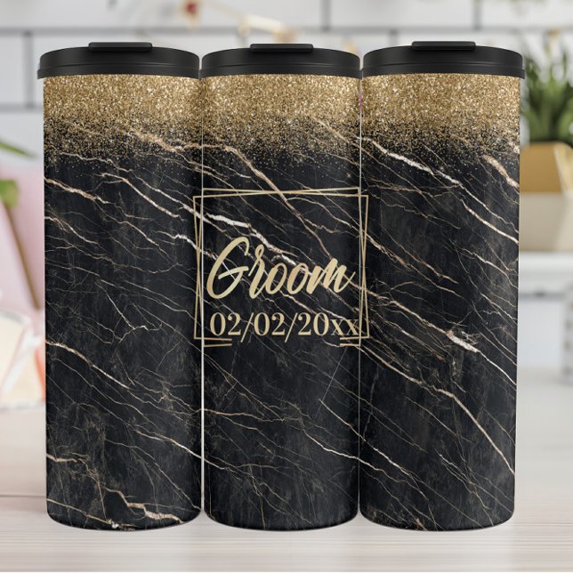 Groom Elegant: Golden Marble Celebration Thermal Tumbler (Creator Uploaded)