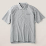 Groom Embroidered Polo Shirt<br><div class="desc">Classic polo shirt for the Groom is shown in the heather grey colour with grey embroidered letters.
Customise this item or buy as shown.</div>
