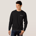 Groom Embroidered Sweatshirt<br><div class="desc">For the Groom shown is a black colour long sleeve pullover sweatshirt to relax in. White colour embroidered text on the front upper left chest area.
Customise this item or buy as shown.</div>