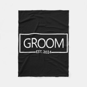 Groom Est. 2024 Future Husband Bachelor Party Wedd Fleece Blanket