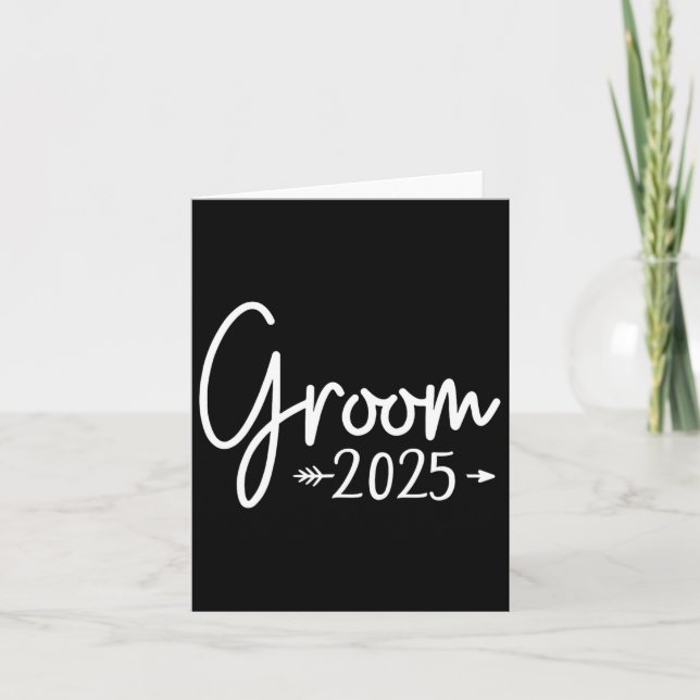 Groom Est 2025 Married Wedding Engagement Getting  Card (Front)