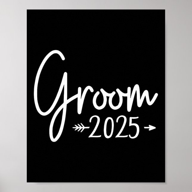 Groom Est 2025 Married Wedding Engagement Getting  Poster (Front)