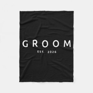 Groom Est 2026 Future Husband Bachelor Party Fleece Blanket