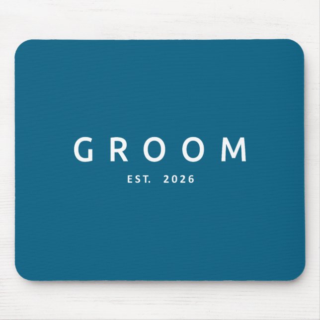 Groom est 2026 future husband bachelor party mouse pad (Front)