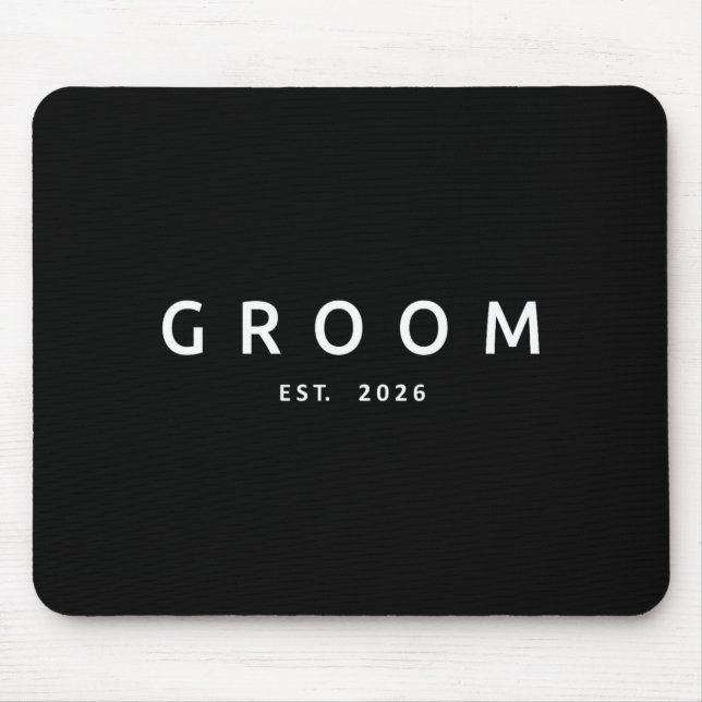 Groom Est 2026 Future Husband Bachelor Party Mouse Pad (Front)