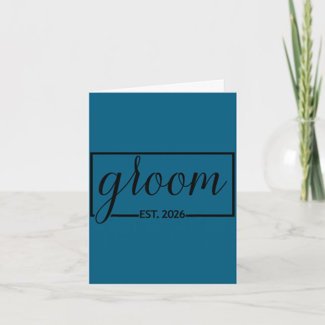 Groom est 2026 future husband wedding bachelor card (Front)
