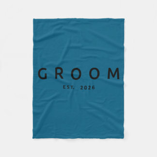 Groom est 2026 future husband wedding bachelor fleece blanket