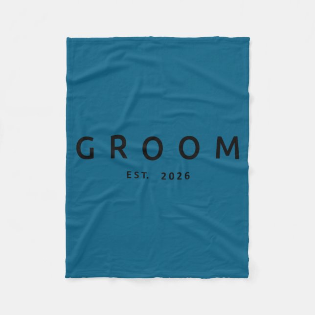 Groom est 2026 future husband wedding bachelor fleece blanket (Front)