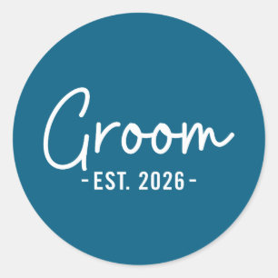 Groom est 2026 husband to be bachelor party classic round sticker