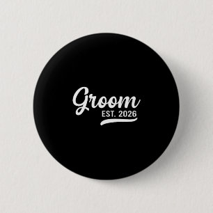 Groom Est 2026 Just Married Honeymoon Wedding Groo 6 Cm Round Badge