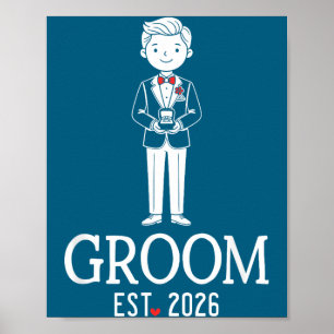 Groom est 2026 matching bride groom 2026 honeymoon poster