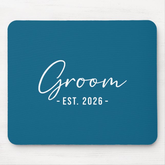 Groom est 2026 matching getting ready bride groom mouse pad (Front)