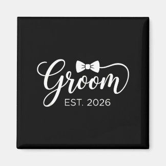 Groom Est 2026 Mr Husband Married Wedding Party 2 Magnet