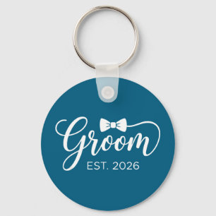 Groom est 2026 mr husband married wedding party key ring