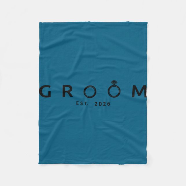 Groom est 2026 wedding bachelor party future fleece blanket (Front)