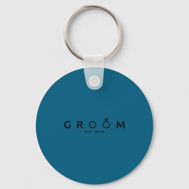 Groom est 2026 wedding bachelor party future key ring (Front)