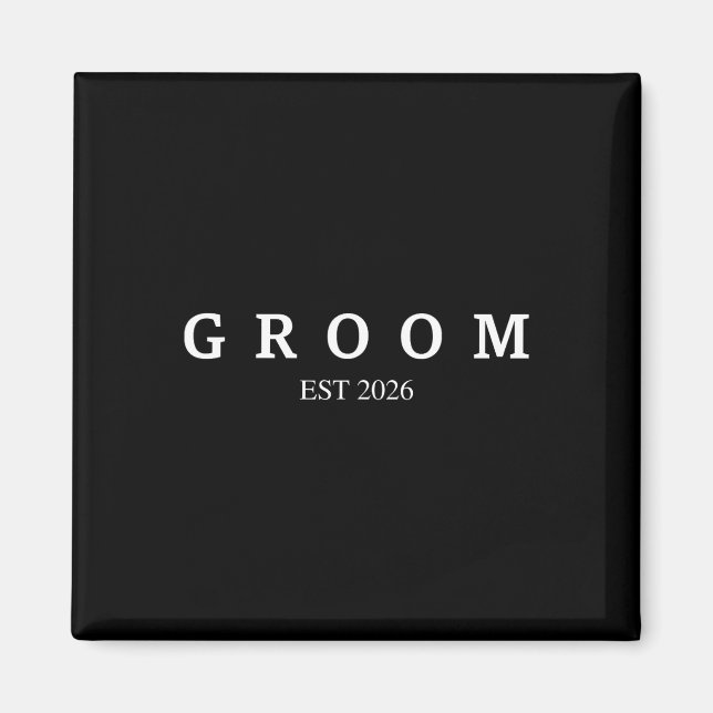 Groom Est. 2026 Wedding Married Engagement Getting Magnet (Front)