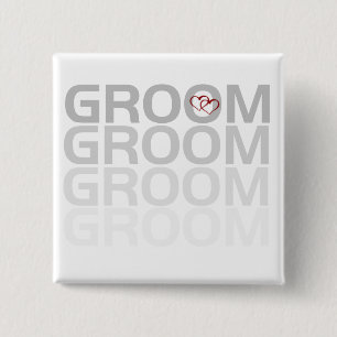 Groom Fade Tshirts and Gifts 15 Cm Square Badge