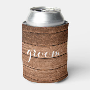 GROOM For Him Wedding Black Can Cooler