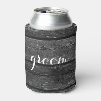 GROOM For Him Wedding Black Can Cooler