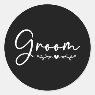 Groom for women matching bride groom 2026 classic round sticker