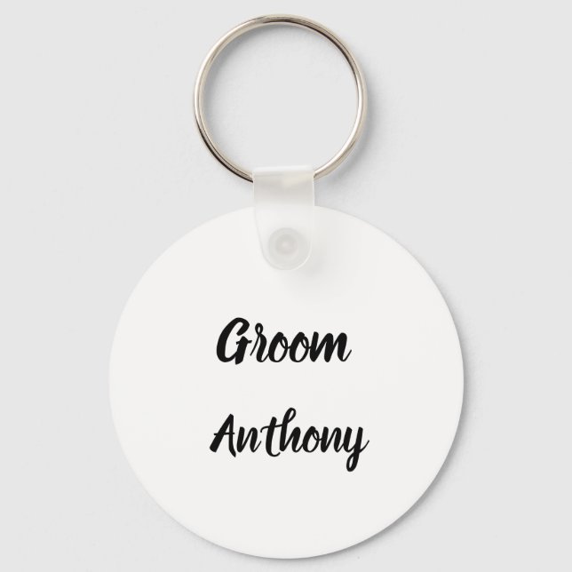 Groom Gift Custom Name Gifts Wedding Key Ring (Front)